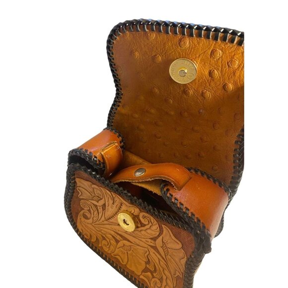 #4662 Megan girls tooled leather purse with shoulder strap - Picture 2 of 6